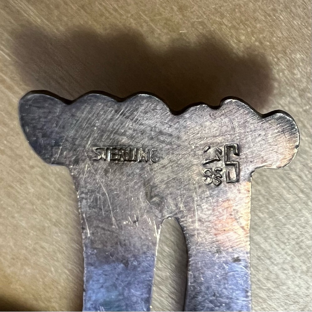 Vintage, unique sterling silver cat brooch pin - Picture 3 of 3